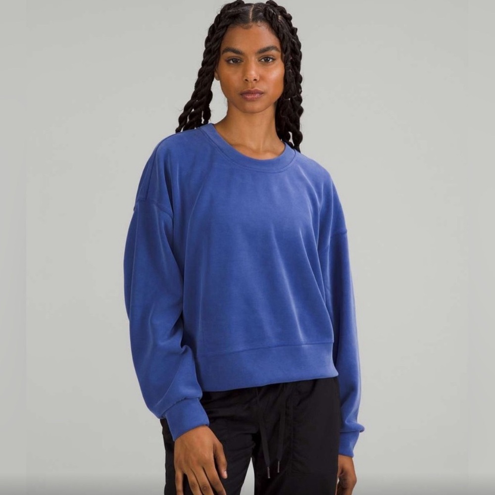 Lululemon Perfectly Oversized Crew Softstreme Physic Blue Crewneck Sweatshirt 12